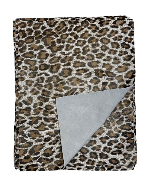 White Leopard Cow Nubuck Leather: 8.5'' x 11'' Pre-Cut Pieces