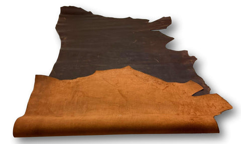 Mocha Crazy Horse Cowhide – Distressed Wax/Oil Finish, 1.8–2.0 mm (4–5 oz), ~25 Sq Ft