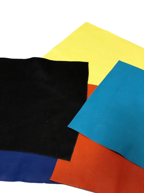 5-Piece 8.5 x 11 Leather Craft Square Variety Pack of Natural Grain Pre-cut Leather Pieces