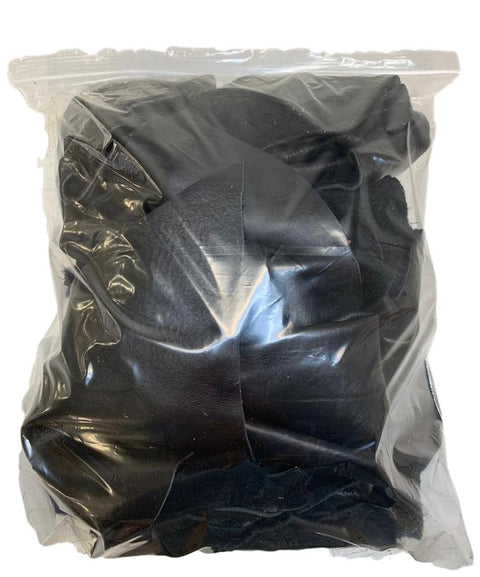 Black Full Grain Leather Scraps and Remnants: Sold by pound