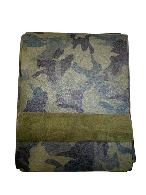 Army Green Camouflage Natural Grain Cowhide Leather: 8.5" x 11" Pre-Cut Pieces