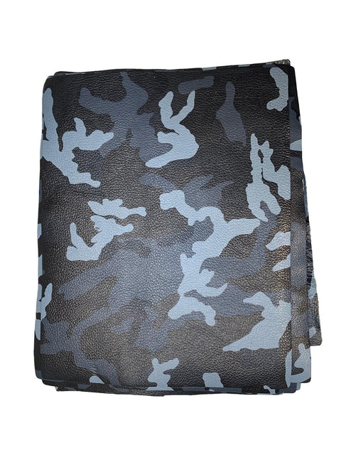 Navy Camouflage Cow Leather: 8.5" x 11" Pre-Cut Pieces
