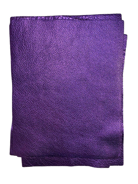 Purple Metallic Cowhide Leather: 8.5'' x 11'' Pre-Cut Pieces