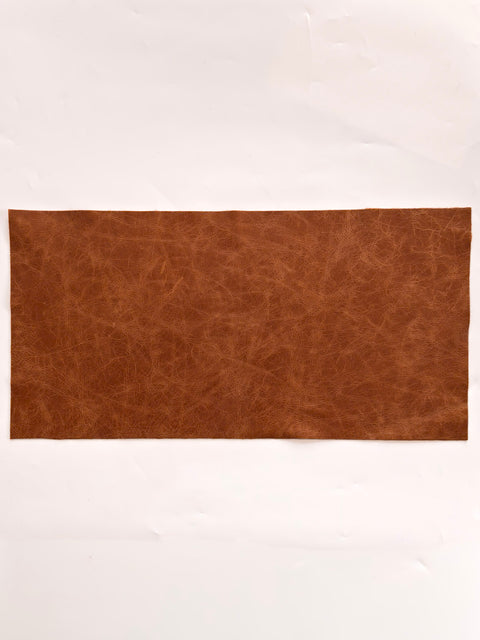 Tan Distressed Cowhide – Chrome-Tanned, Waxed Protective Finish, Top Grain, 1.0–1.2 mm (~3 oz), Pre-Cut Leather Sheets (12" × 24")