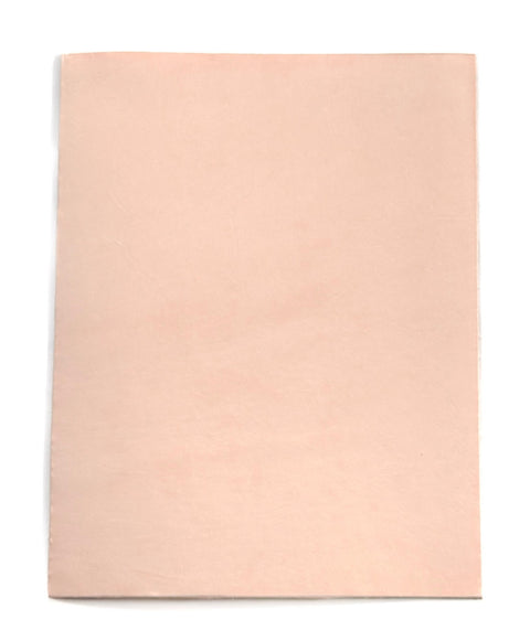 Natural Veg-Tanned Tooling Cowhide Leather - Undyed & Firm Temper, 1.2–1.6mm (3/4 oz) or 2.0–2.4mm (5/6 oz), 8.5'' × 11''