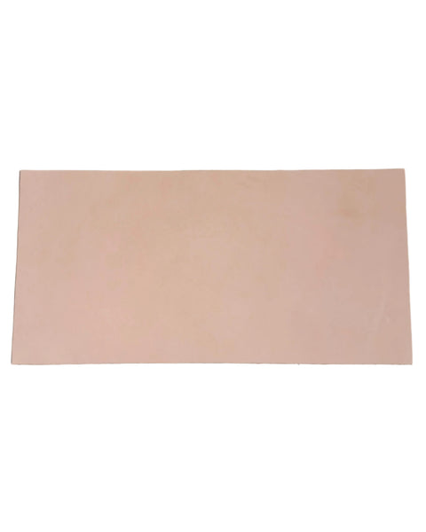 Natural Veg Tan Tooling Cowhide – Raw & Undyed, Firm Temper, 1.2–1.6 mm (3–4 oz), Pre-Cut Leather Sheets (12" × 24")