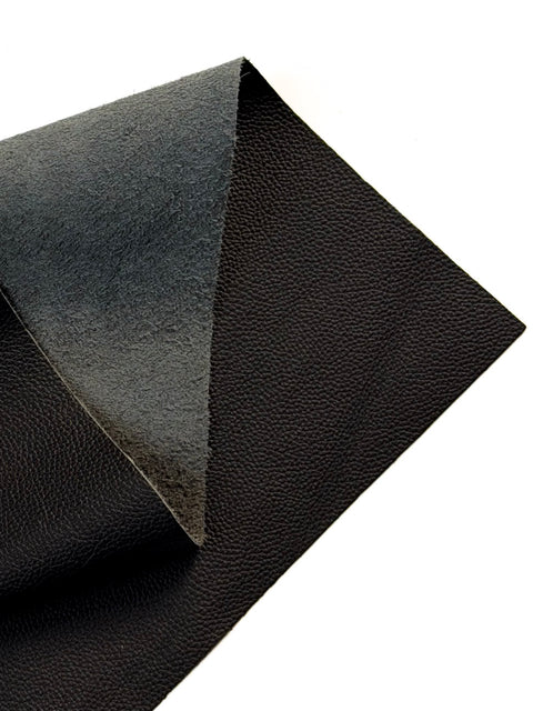 Black Classic Cowhide – Chrome-Tanned, Full Aniline Finish, Top Grain, 1.0–1.2 mm (~3 oz), Pre-Cut Leather Sheets (12" × 24")