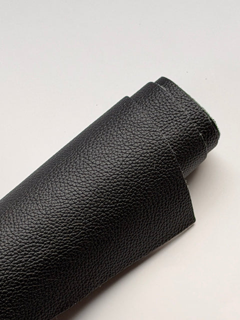 Black Classic Cowhide – Chrome-Tanned, Full Aniline Finish, Top Grain, 1.0–1.2 mm (~3 oz), Pre-Cut Leather Sheets (12" × 24")