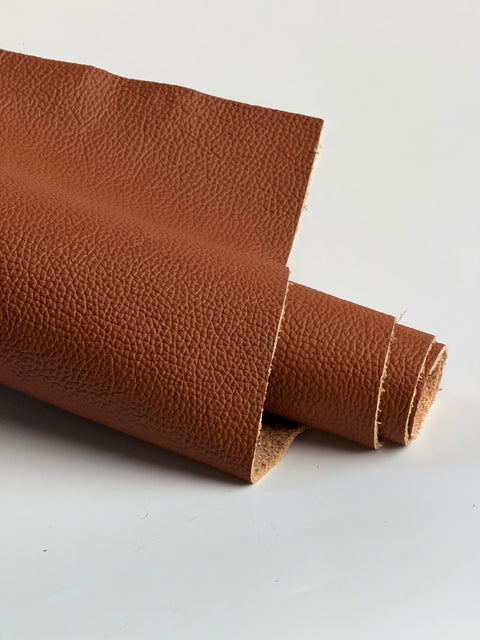 Cognac Classic Cowhide – Chrome-Tanned, Full Aniline Finish, Top Grain, 1.0–1.2 mm (~3 oz), Pre-Cut Leather Sheets (12" × 24")