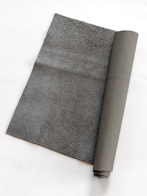 Grey Classic Cowhide – Chrome-Tanned, Full Aniline Finish, Top Grain, 1.0–1.2 mm (~3 oz), Pre-Cut Leather Sheets (12" × 24")