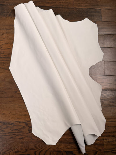 White Italian Nappa Lambskin alternate view showing color and surface finish