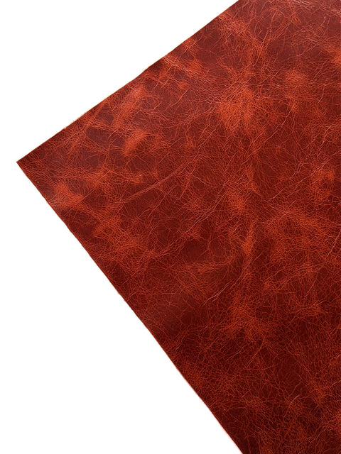 Bourbon Distressed Cowhide – Chrome-Tanned, Waxed Protective Finish, Top Grain, 1.0–1.2 mm (~3 oz), Pre-Cut Leather Sheets (12" × 24")
