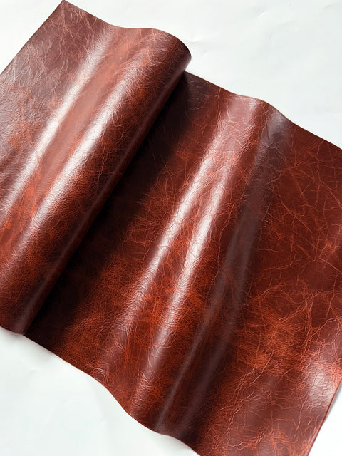 Bourbon Distressed Cowhide – Chrome-Tanned, Waxed Protective Finish, Top Grain, 1.0–1.2 mm (~3 oz), Pre-Cut Leather Sheets (12" × 24")