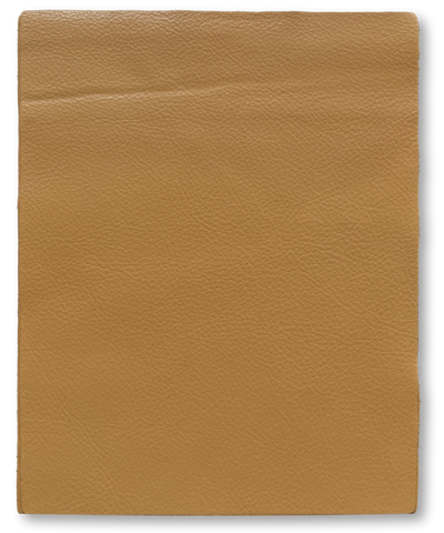 Close-up of Apricot Cowhide Leather Sheets, 8.5 × 11 in showing grain, texture, and finish