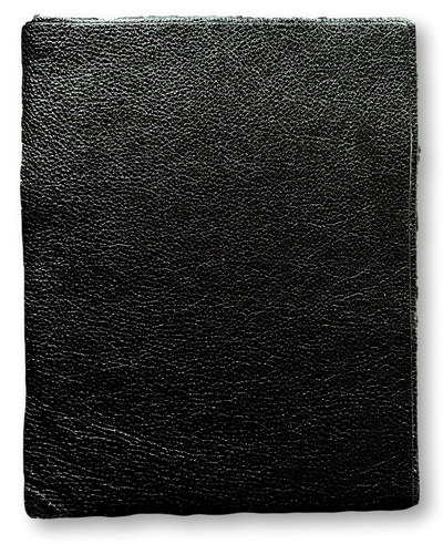 Black Metallic Cowhide Sheets, 8.5 × 11 in pre-cut sheet showing color, grain, and finish