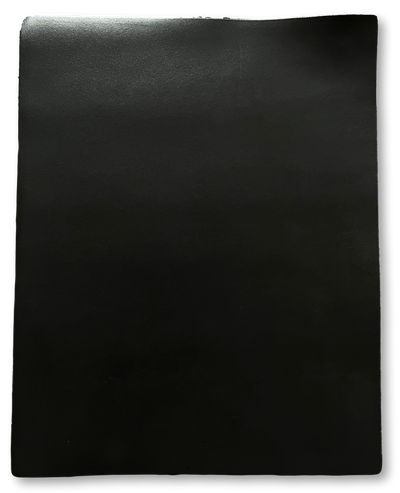 Close-up of Black Smooth Cowhide Sheets, 8.5 × 11 in showing grain, texture, and finish