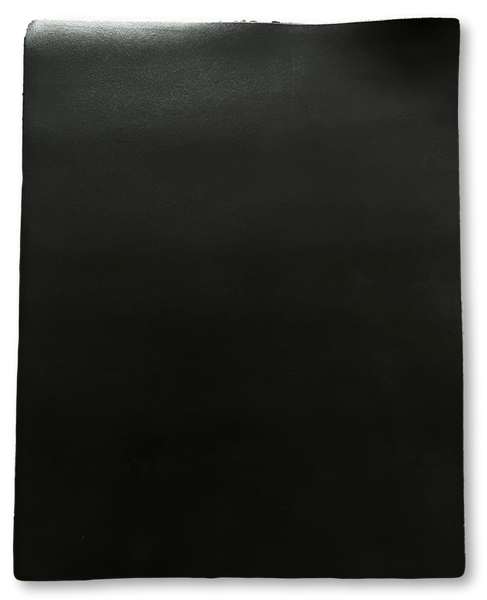 Black Smooth Cow Natural Grain Cowhide Leather: 8.5'' x 11'' Pre-Cut Leather Pieces