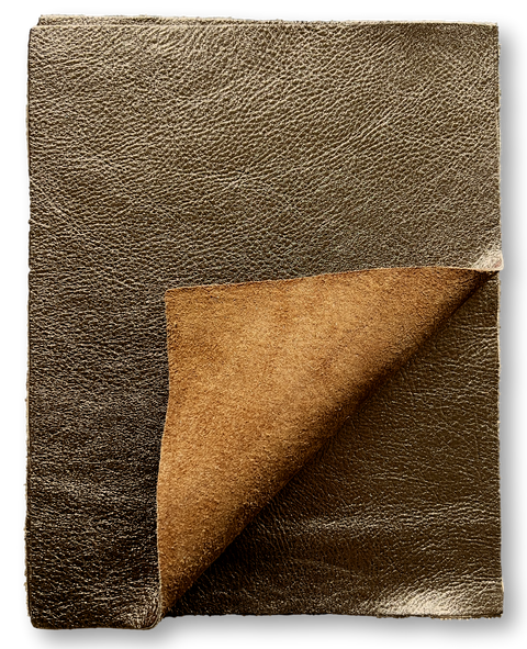 Bronze Metallic Natural Grain Cowhide: 8.5" x 11" Pre-Cut Leather Pieces