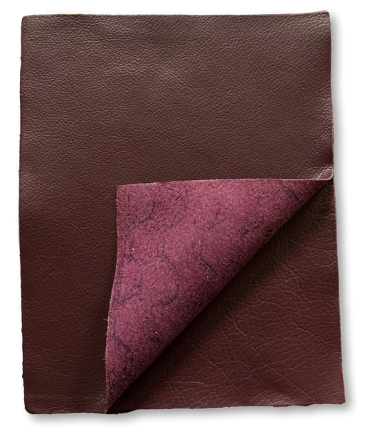 Burgundy Cowhide Leather: 8.5" x 11" Pre-Cut Pieces