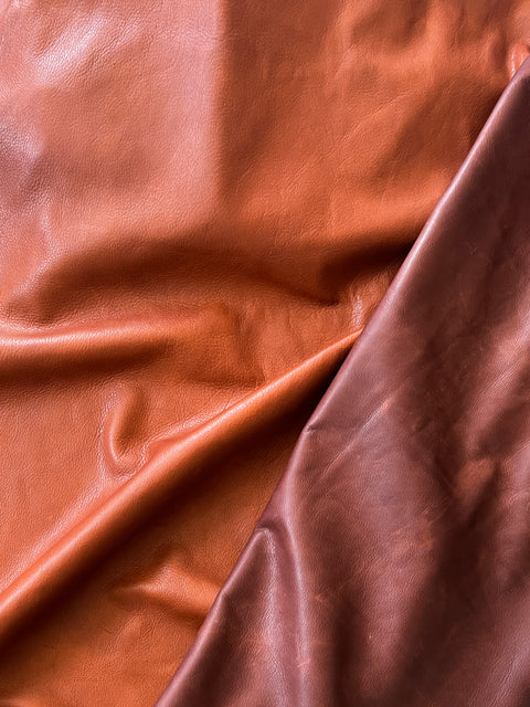 Whiskey Distressed Natural Grain Cowhide