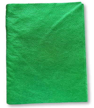 Emerald Green Metallic Cowhide Sheets, 8.5 × 11 in shown in a full product view