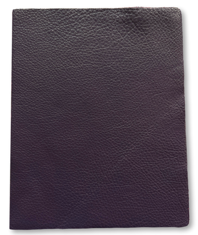 Close-up of Grape Cowhide Leather Sheets, 8.5 × 11 in showing grain, texture, and finish