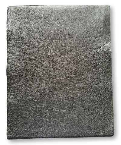 Gunmetal Metallic Cowhide Sheets, 8.5 × 11 in shown in a full product view