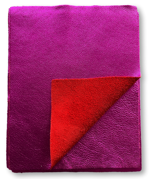 Hot Pink Metallic Cowhide Leather: 8.5'' x 11'' Pre-Cut Pieces