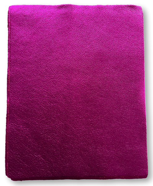 Hot Pink Metallic Cowhide Leather: 8.5'' x 11'' Pre-Cut Pieces