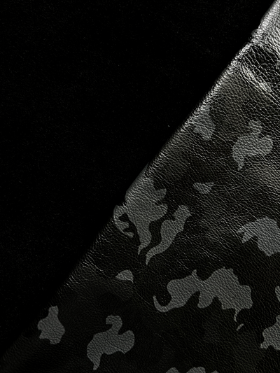 Black Camo Printed Cowhide alternate view showing color and surface finish