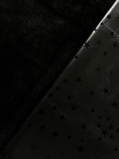 Black Star-Printed Cowhide alternate view showing color and surface finish
