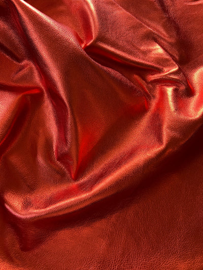 Orange Metallic Cowhide Sheets, 8.5 × 11 in shown in a full product view