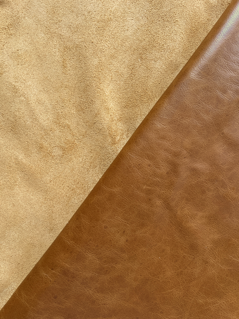 Tan Distressed Cow Leather Whole Hide (Upholstery Leather)