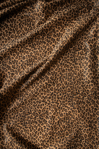 Tan Leopard Printed Nubuck Cowhide alternate view showing color and surface finish