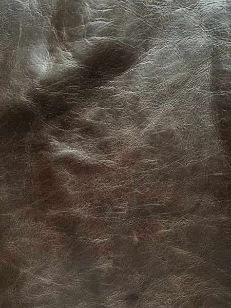 Chocolate Distressed Cow Leather Whole Hide (Upholstery Leather)