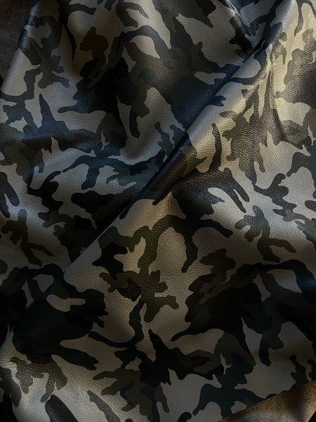 Granite Camouflage Printed Natural Grain Cowhide