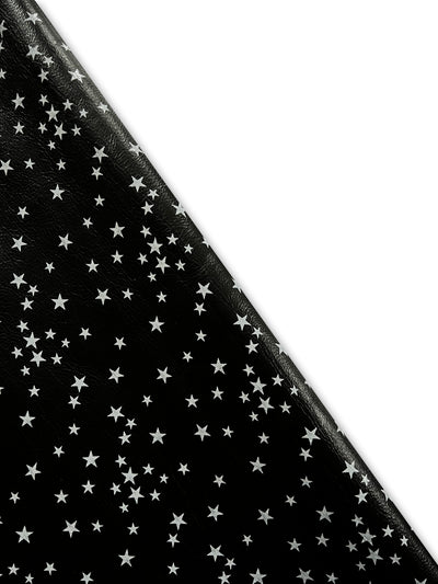 Black & White Star Printed Cowhide shown in a full product view