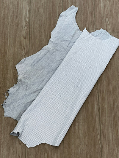White Perforated Lambskin alternate view showing color and surface finish