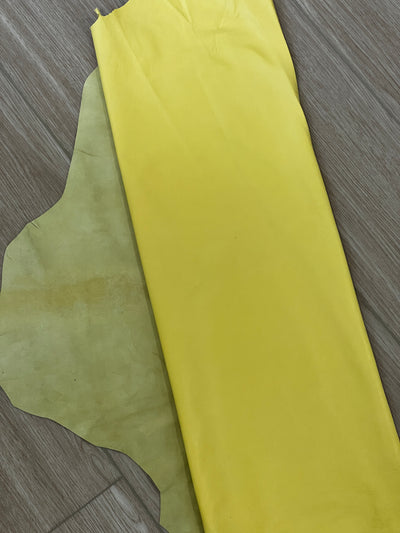 Pale Yellow Finished Lambskin shown in a full product view