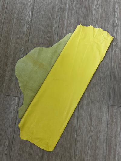 Pale Yellow Finished Lambskin alternate view showing color and surface finish