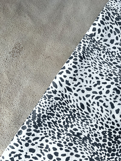 Stone Cheetah Printed Nubuck Cowhide alternate view showing color and surface finish