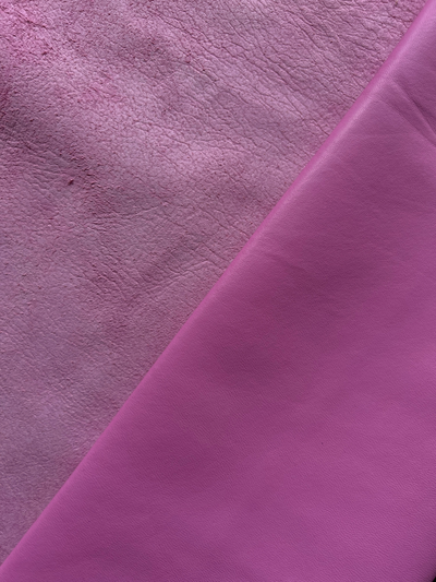 Pink Italian Nappa Lambskin alternate view showing color and surface finish