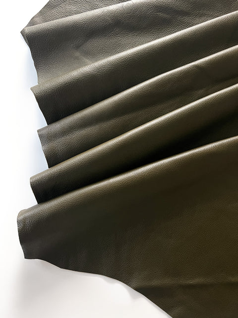 Olive Natural Grain Cowhide
