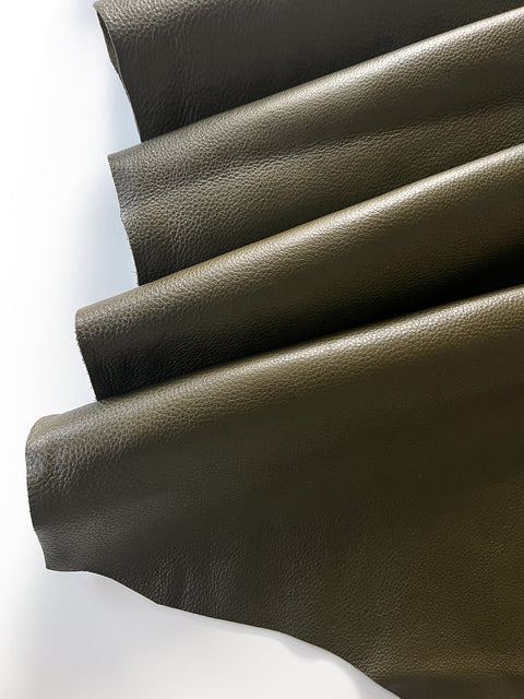 Olive Natural Grain Cowhide