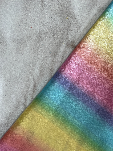 Pastel Rainbow Metallic Natural Grain Cowhide