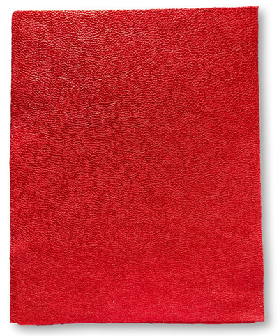Red Metallic Cowhide Sheets, 8.5 × 11 in shown in a full product view