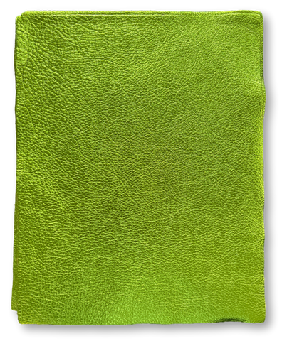 Lime Green Metallic Cowhide Leather: 8.5'' x 11'' Pre-Cut Pieces