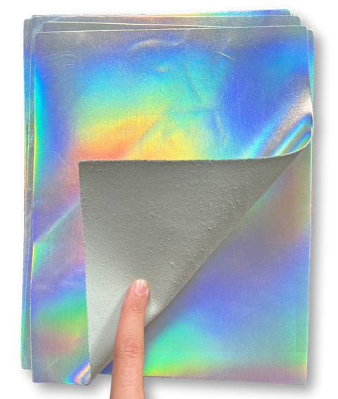 Silver Iridescent Leather: 8.5'' X 11'' Pre-Cut Pieces