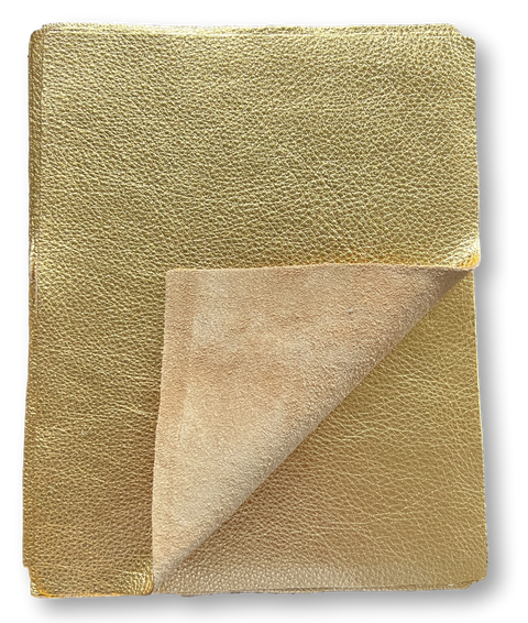 Gold Metallic Cowhide: 8.5'' x 11'' Pre-Cut Leather Pieces