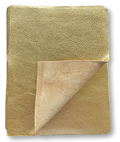 Gold Metallic Cowhide Sheets, 8.5 × 11 in alternate view showing color and surface finish